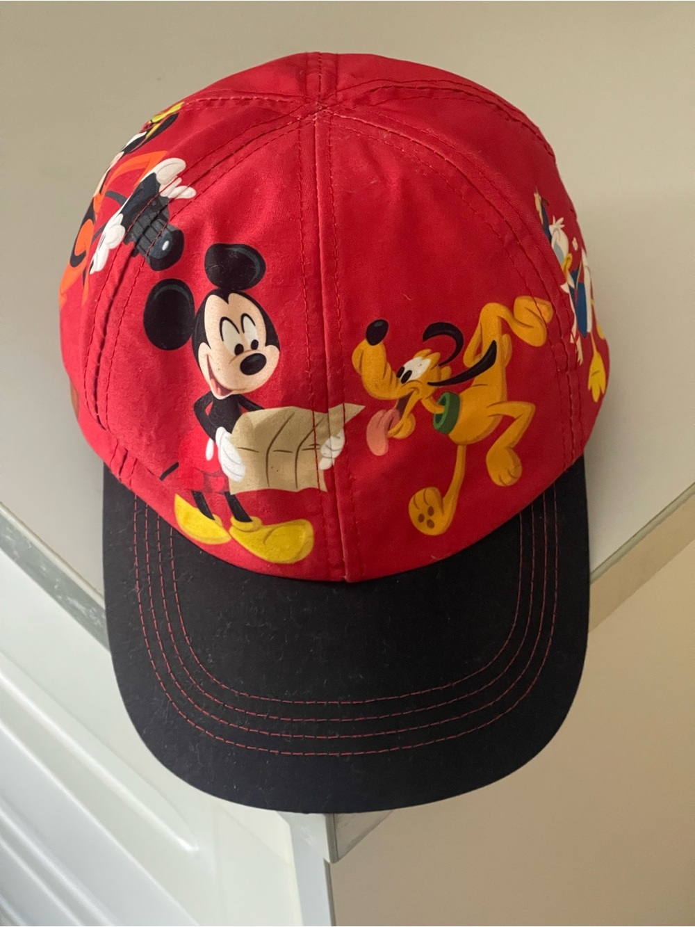 Disney Red and Black Mickey & Pluto Kids Cap - Size Baby 49-55-CM